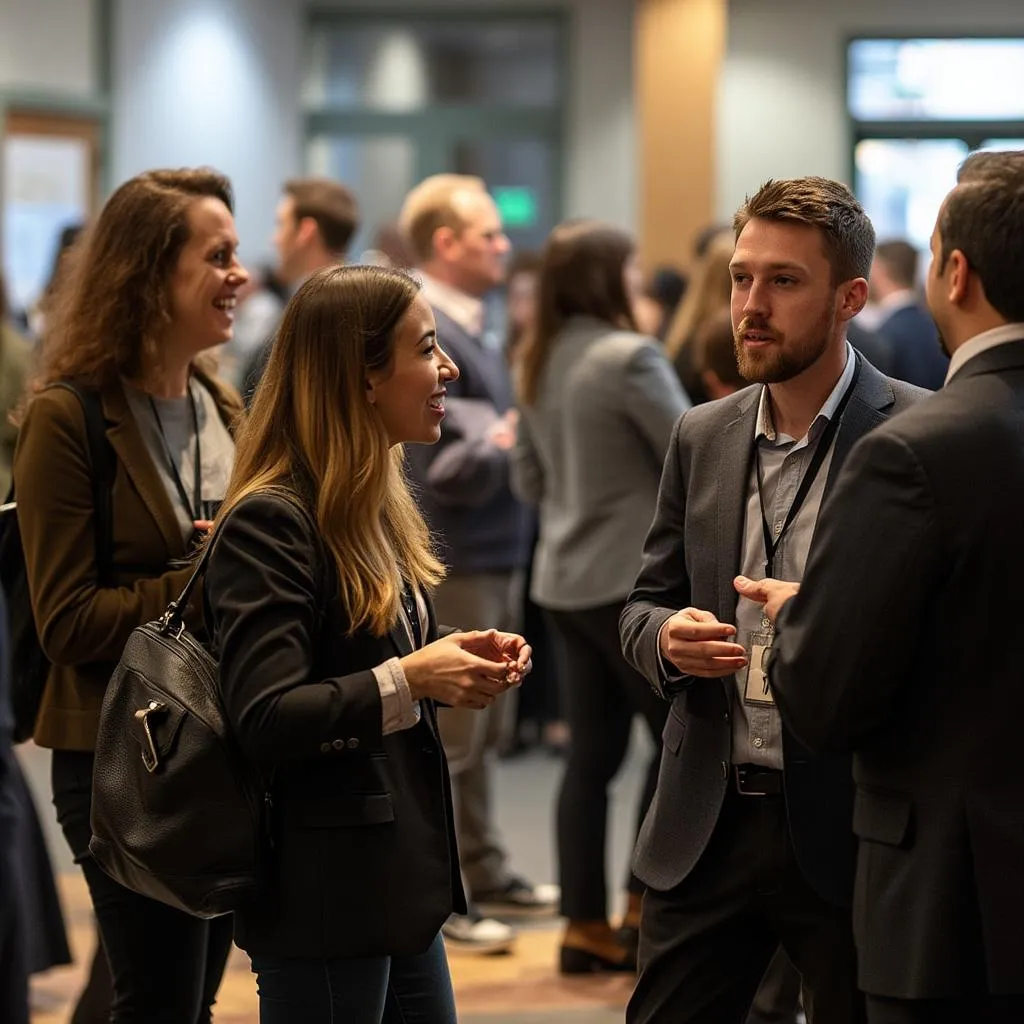 Personas haciendo networking en un evento
